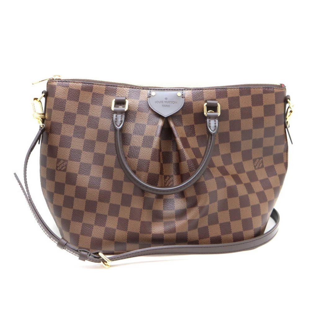 LOUIS VUITTON Siena Damier Canvas Ebene Brown Bag Shoulder Handbag
